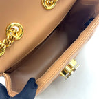 Gucci Deco Mini Quilted Chain Leather Beige Shoulder Bag Gold — view 3