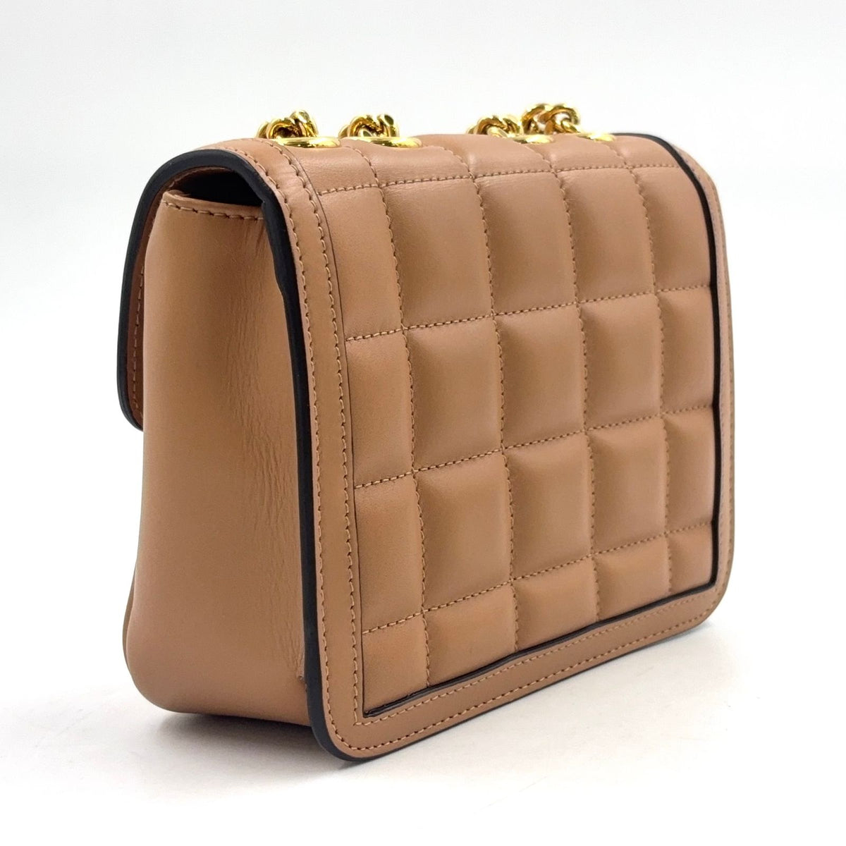 Gucci Deco Mini Quilted Chain Leather Beige Shoulder Bag Gold — view 2