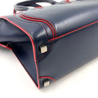 Celine Luggage Leather Navy Red Handbag Silver — view 6