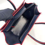 Celine Luggage Leather Navy Red Handbag Silver — view 3