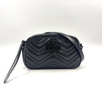 Gucci GG Marmont Quilted Small Chain Leather Black Shoulder Bag
