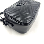 Gucci GG Marmont Quilted Small Chain Leather Black Shoulder Bag — view 7