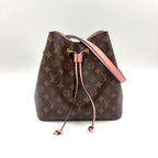 Louis Vuitton Neo Noe Monogram Rose Poodle Leather Brown Light Pink Shoulder Bag