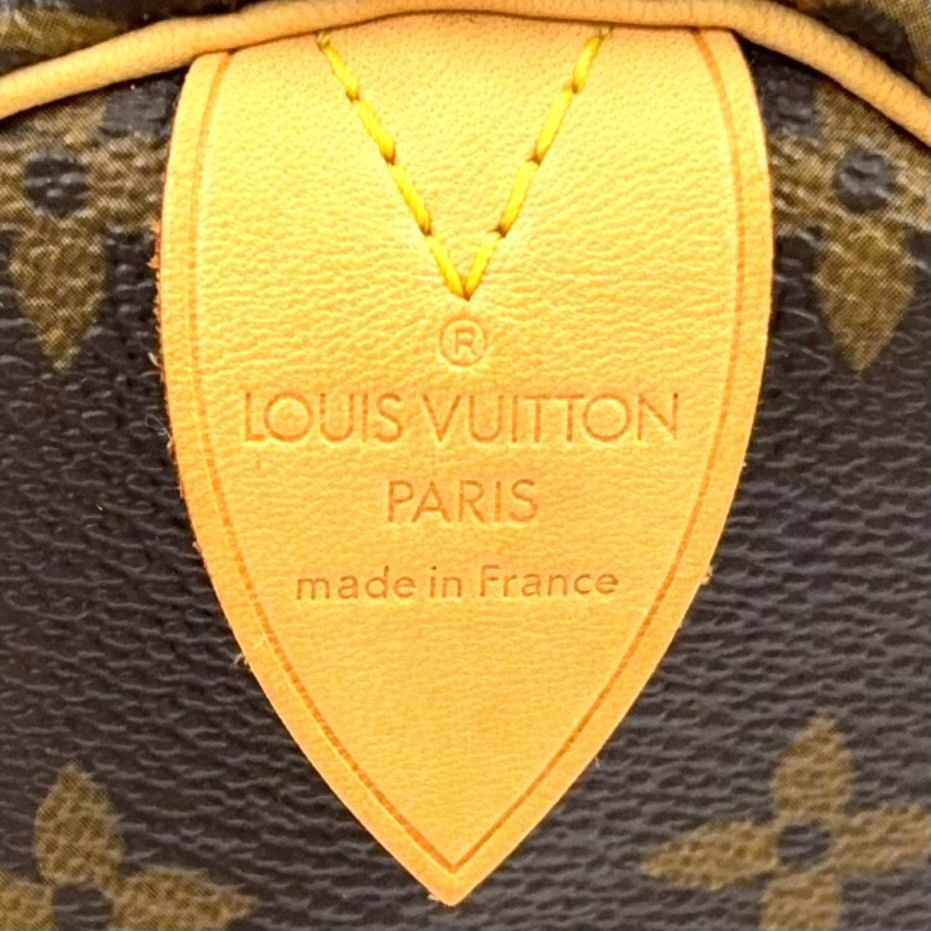 Louis Vuitton Speedy 30 Monogram Leather Brown Handbag Gold — view 4