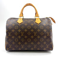 Louis Vuitton Speedy 30 Monogram Leather Brown Handbag Gold