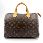 Louis Vuitton Speedy 30 Monogram Leather Brown Handbag Gold