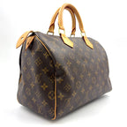 Louis Vuitton Speedy 30 Monogram Leather Brown Handbag Gold — view 2