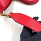Fendi FF Tote Shoulder Bag Leather Red Gold — view 5