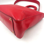 Fendi FF Tote Shoulder Bag Leather Red Gold — view 8