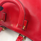 Fendi FF Tote Shoulder Bag Leather Red Gold — view 7