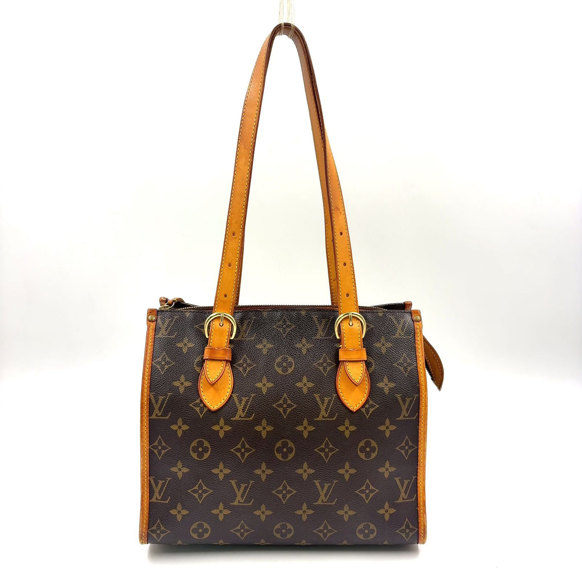 Louis Vuitton Popincourt Monogram Leather Brown Tote Gold