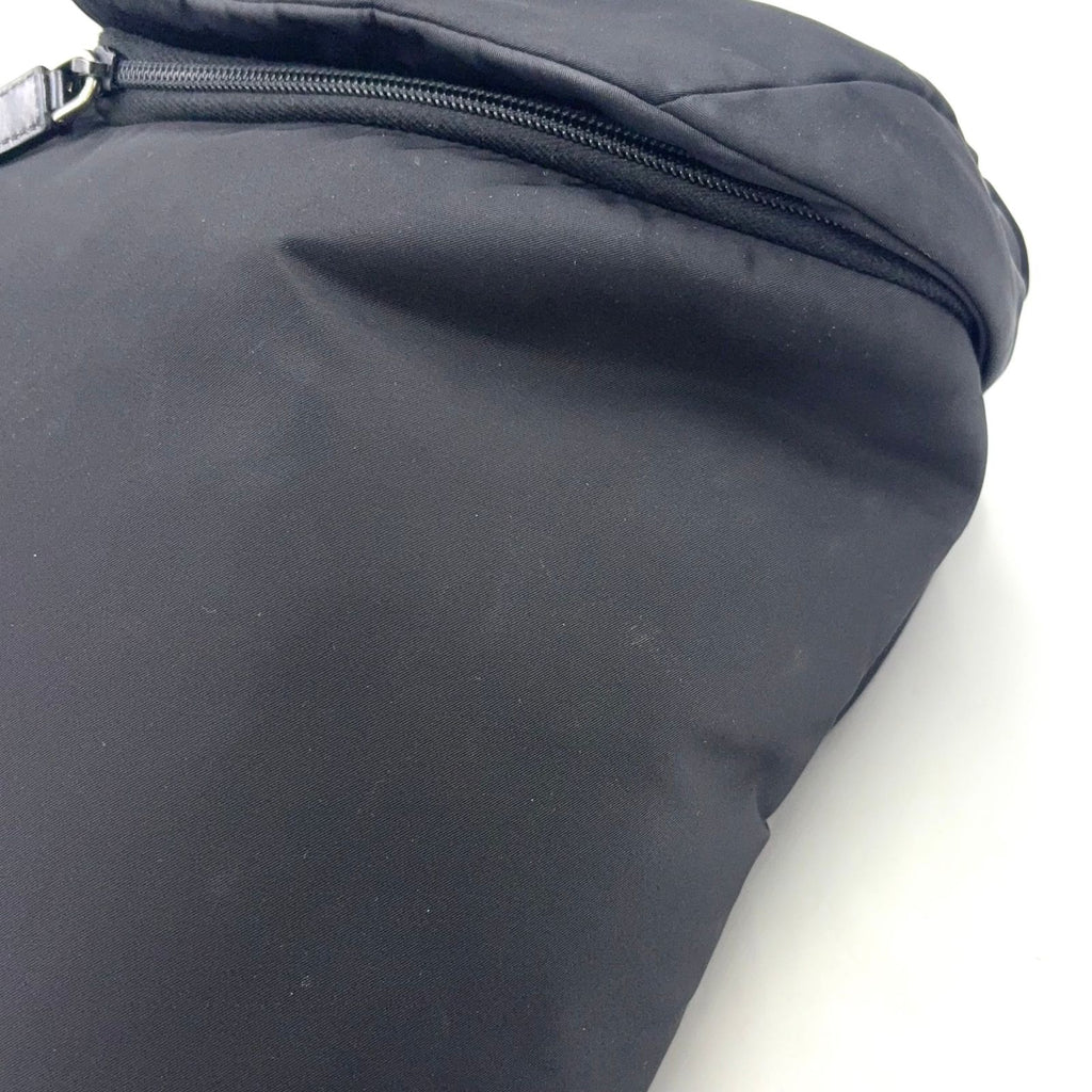 Prada Leather Nylon Black Backpack Silver — view 6