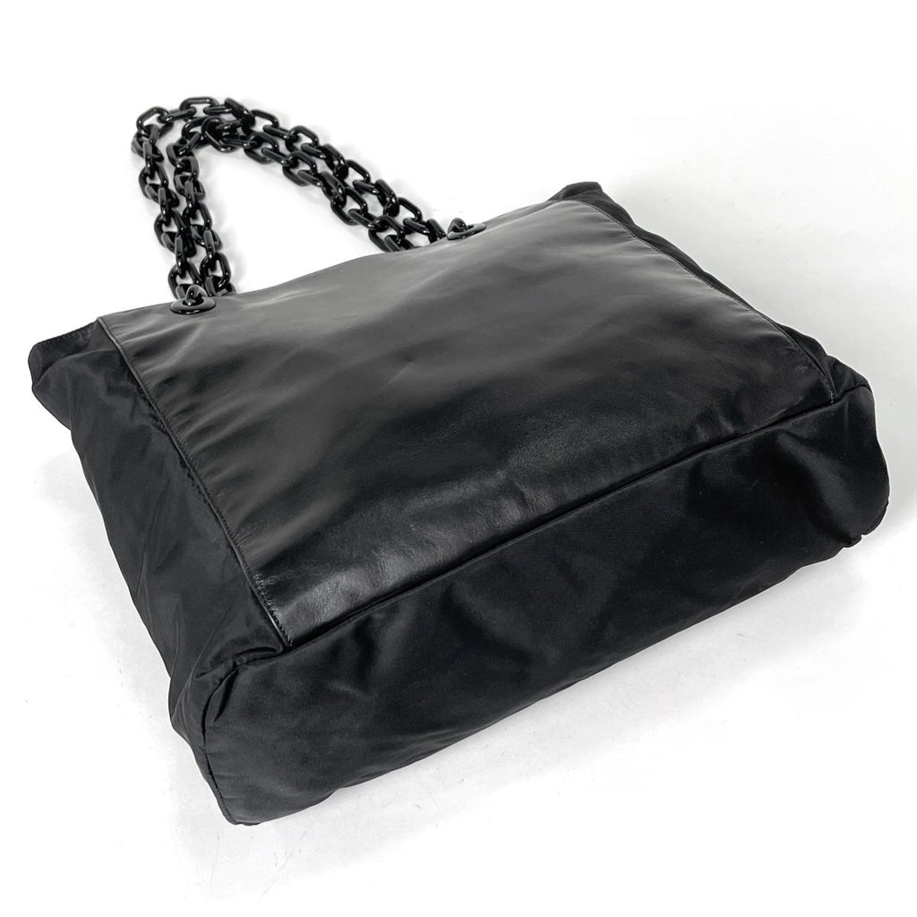 Prada Tote Pura Chain Nylon Nero — view 2