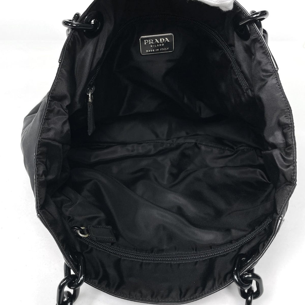 Prada Tote Pura Chain Nylon Nero — view 7