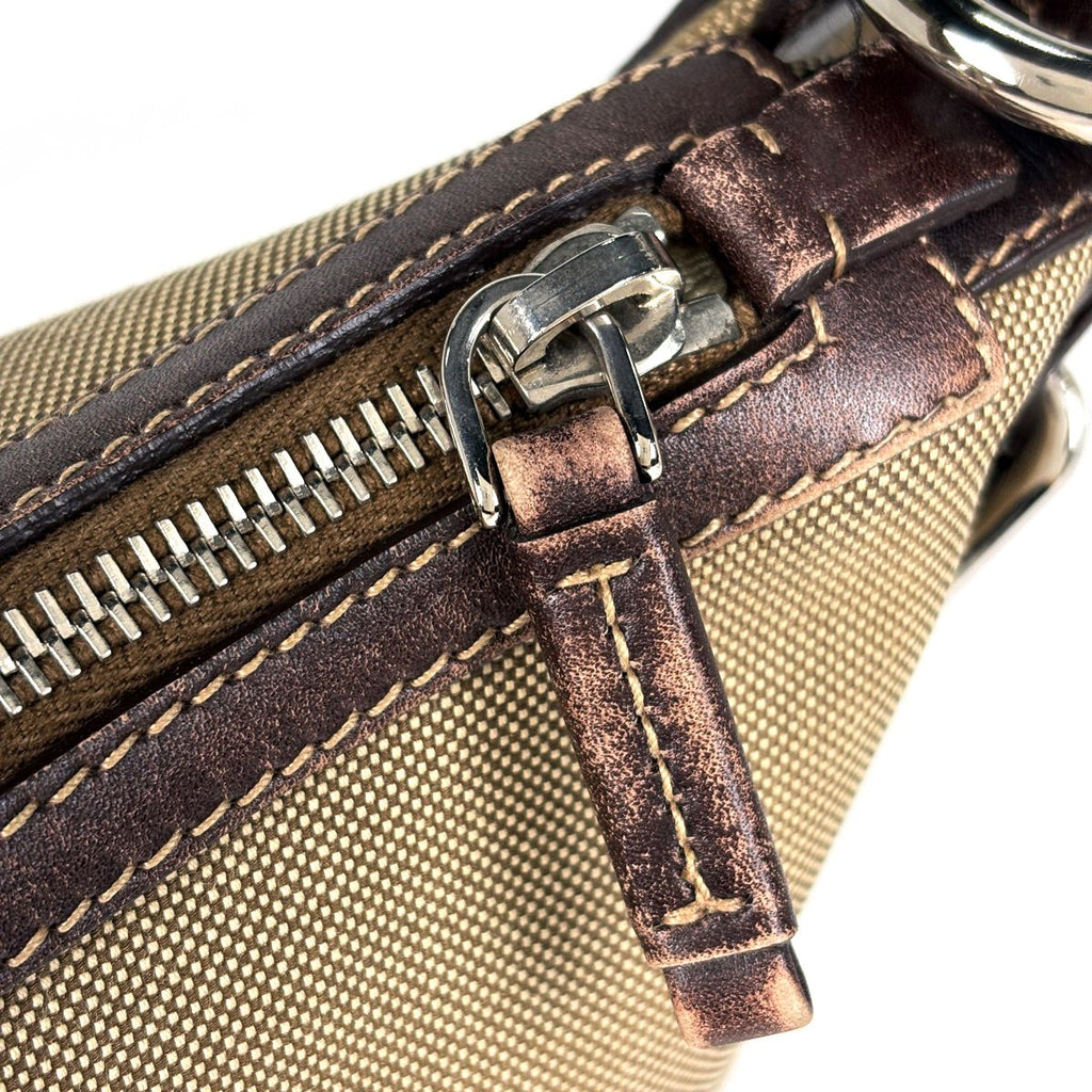 Prada Shoulder Bag Logo Jacquard Canvas Brown — view 5