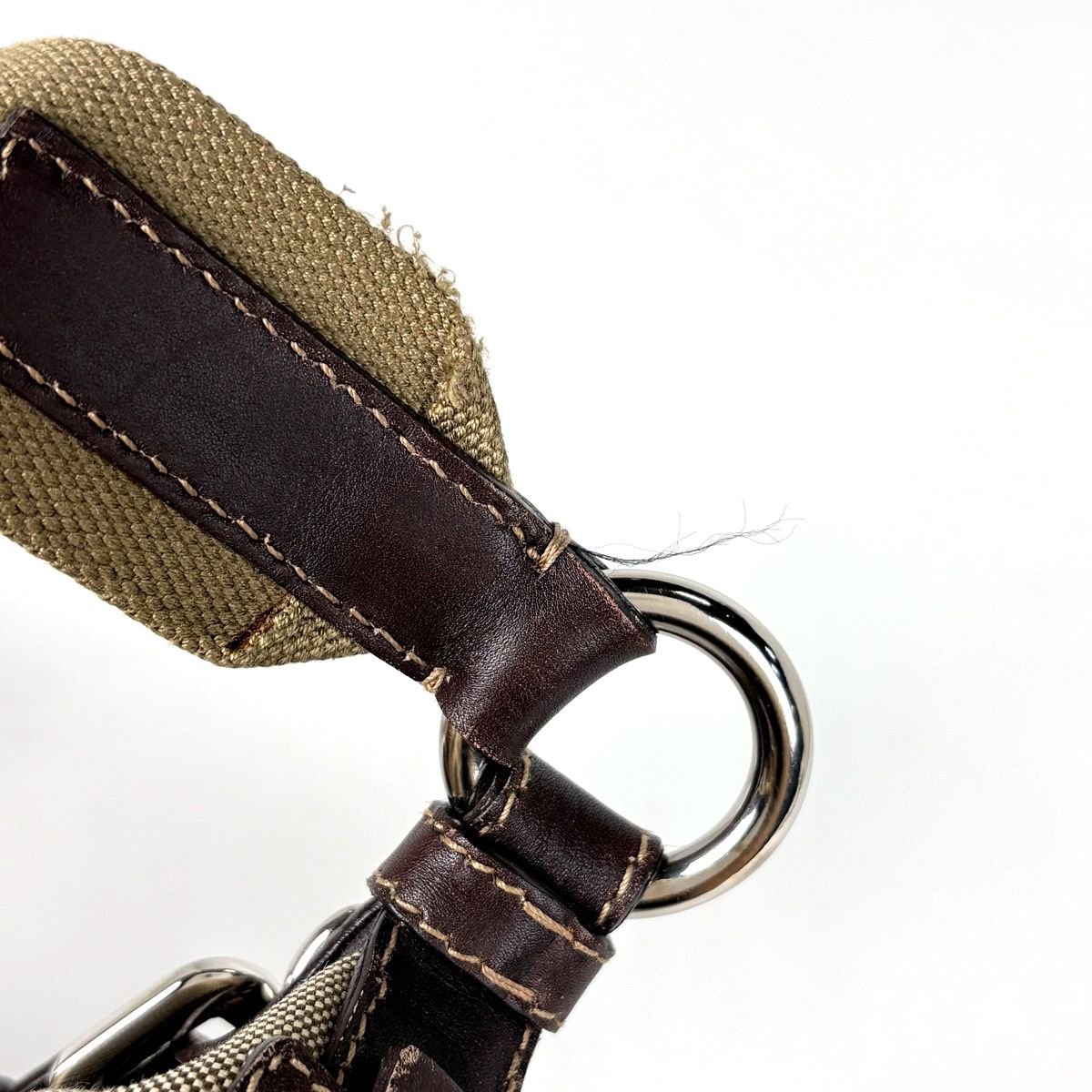 Prada Shoulder Bag Logo Jacquard Canvas Brown — view 6