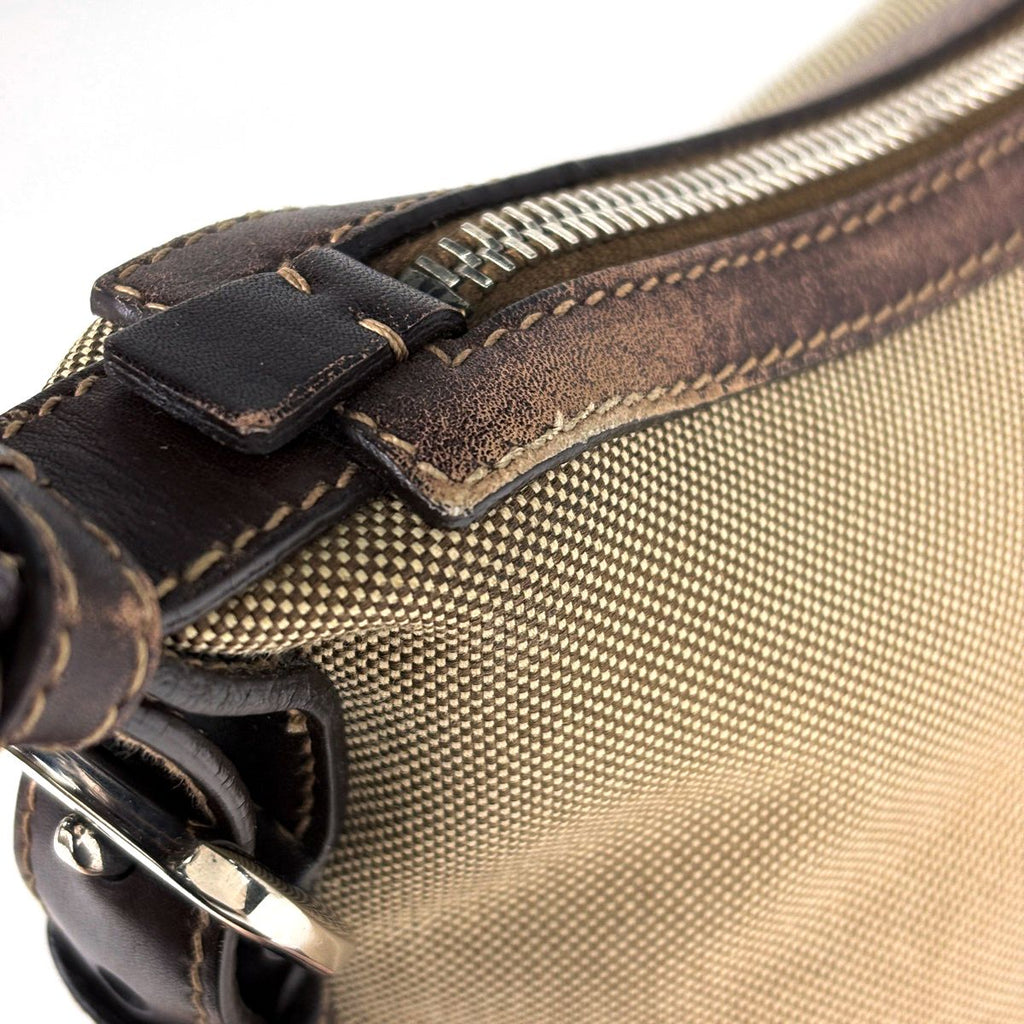 Prada Shoulder Bag Logo Jacquard Canvas Brown — view 4