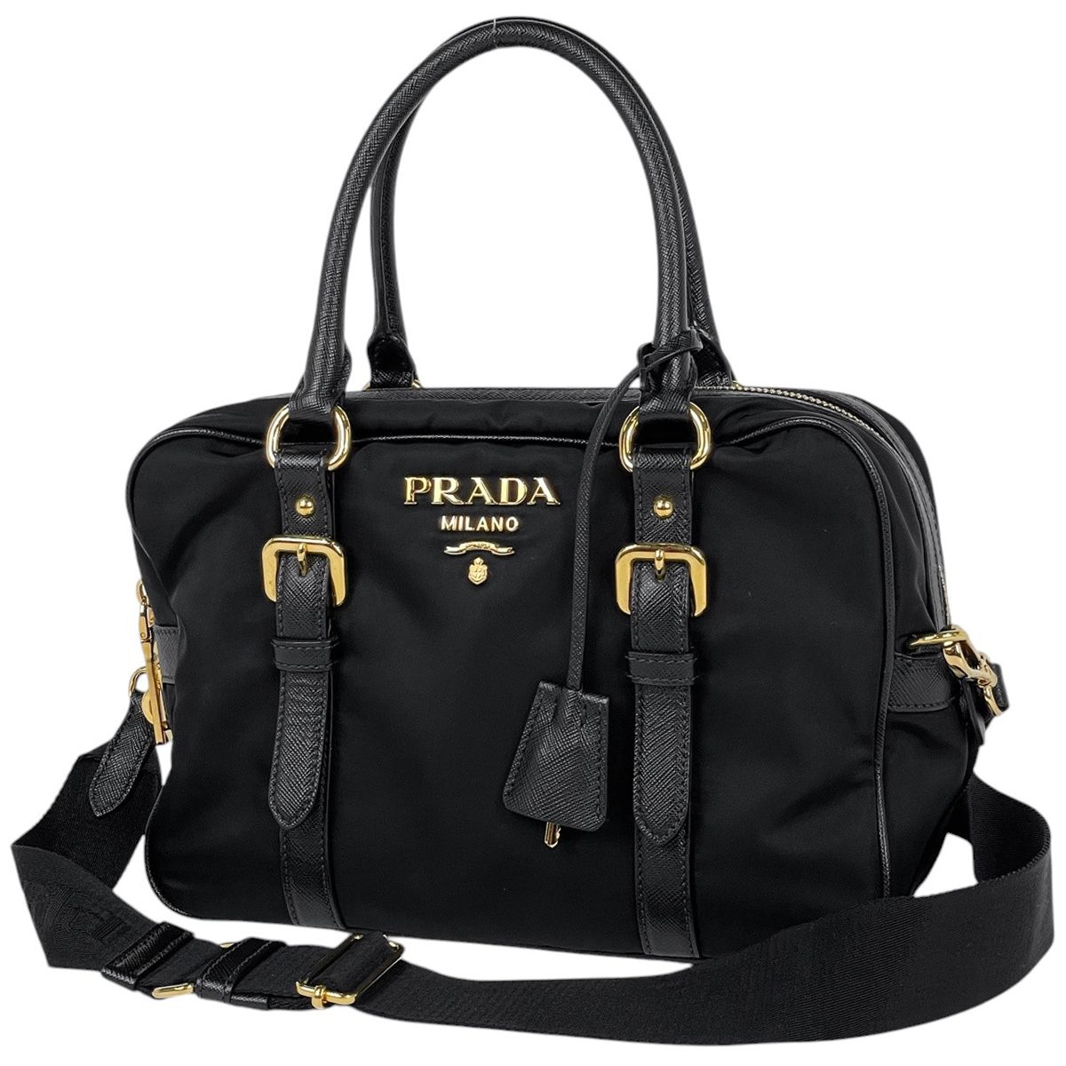 Prada Handbag Logo 2-Way Nylon Nero