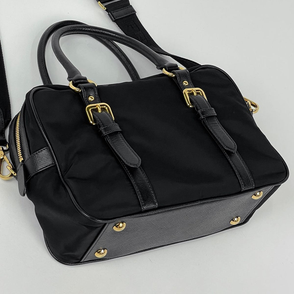 Prada Handbag Logo 2-Way Nylon Nero — view 2