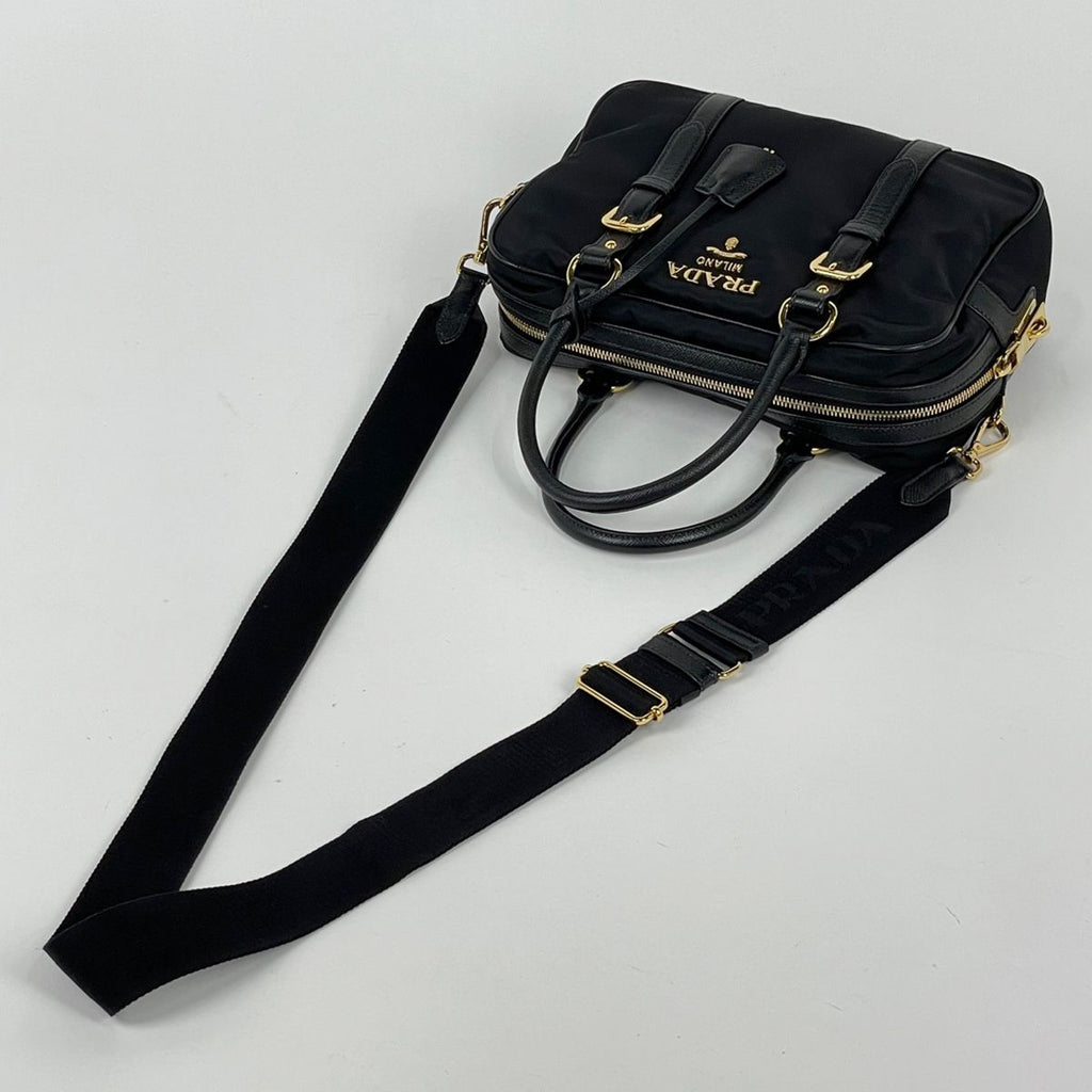 Prada Handbag Logo 2-Way Nylon Nero — view 5