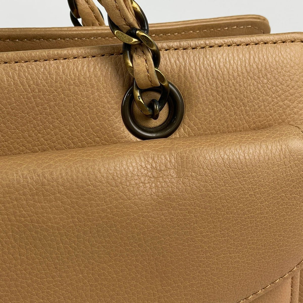Chanel Handbag CC Logo Leather Beige — view 5