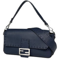 Fendi Handbag Selleria Mamma Bucket 2-Way Leather Navy
