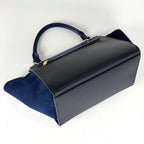 Celine Handbag Trapeze 2-Way Leather Navy Blue — view 2