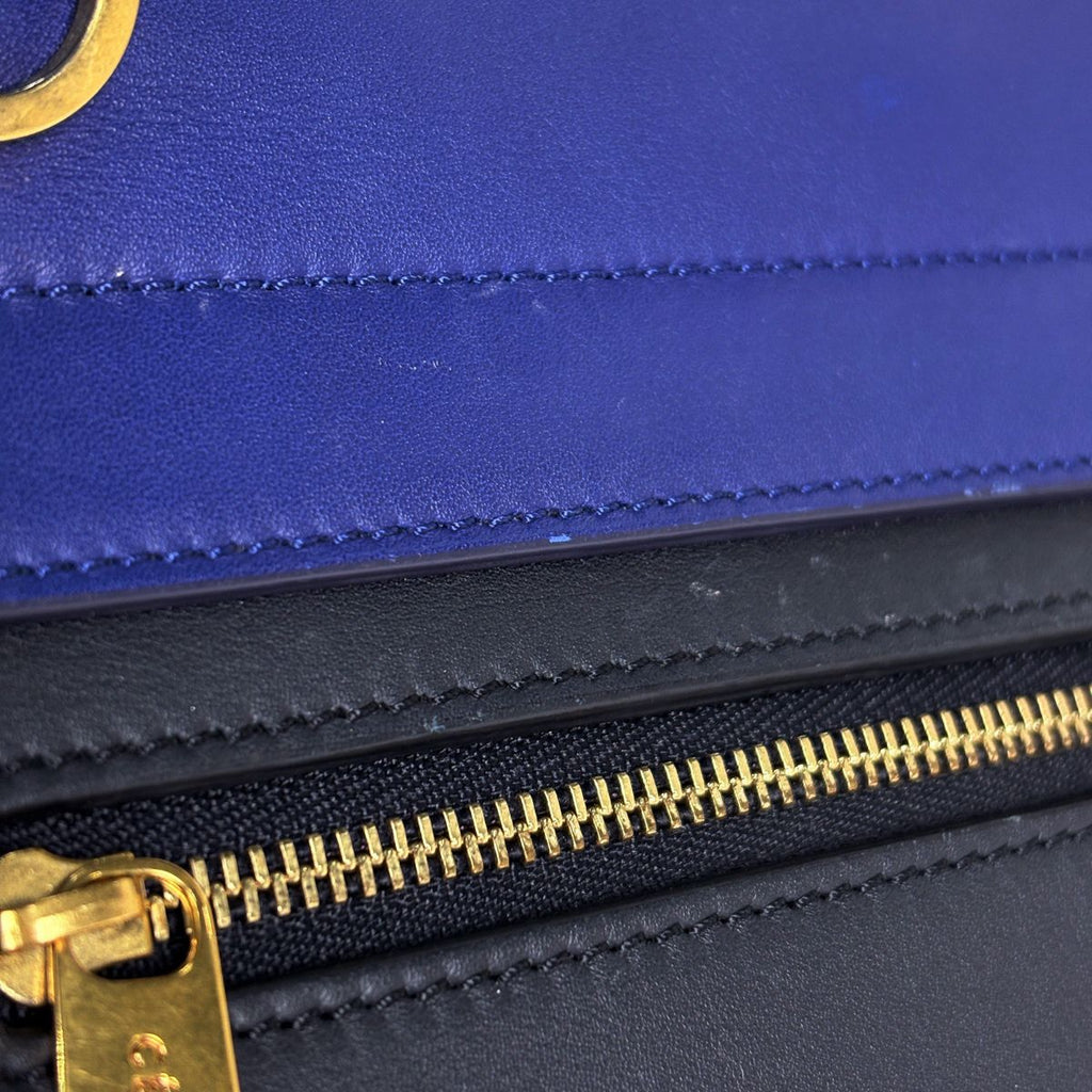 Celine Handbag Trapeze 2-Way Leather Navy Blue — view 5