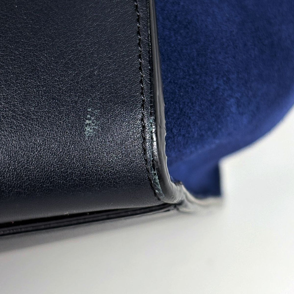 Celine Handbag Trapeze 2-Way Leather Navy Blue — view 3