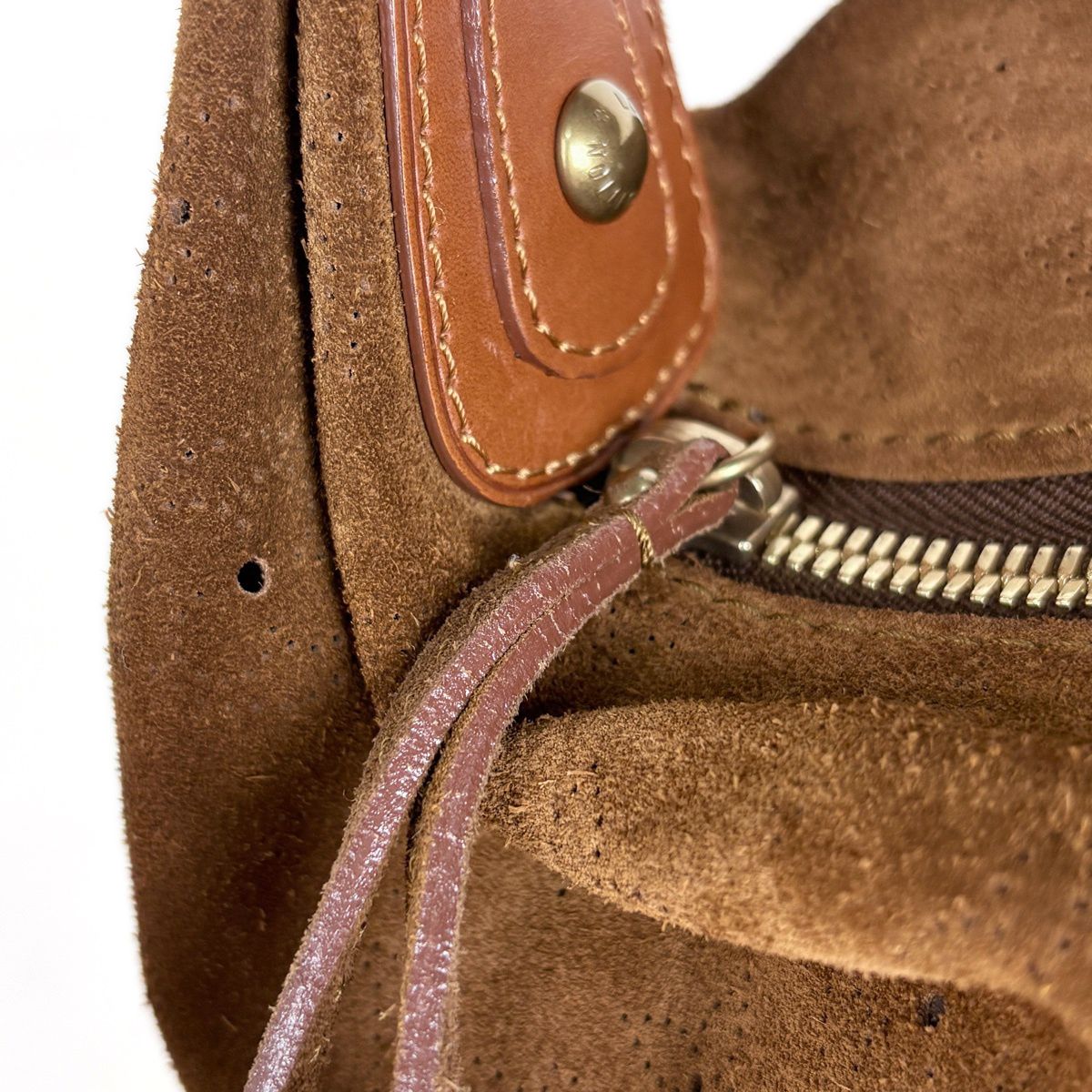 Louis Vuitton Onata GM Shoulder Bag Perforated Monogram Suede Cacao — view 6