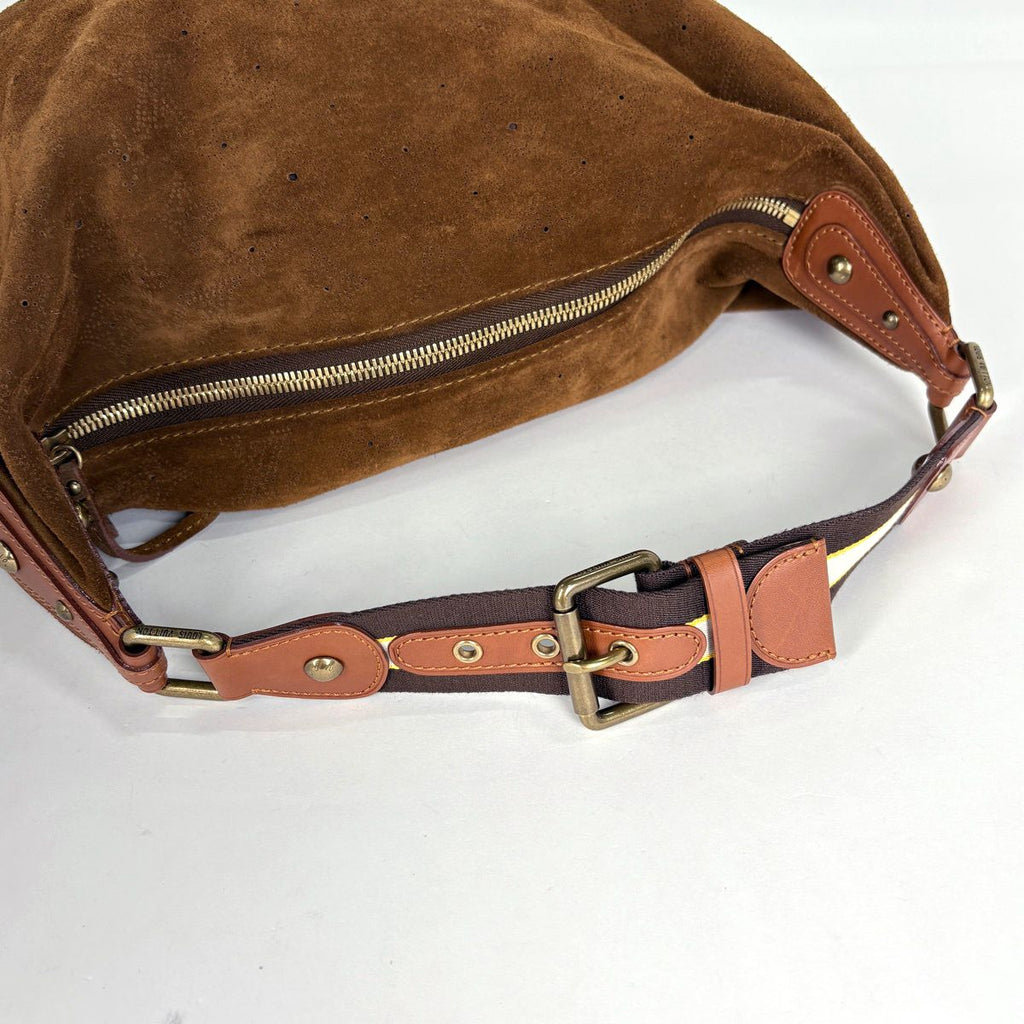 Louis Vuitton Onata GM Shoulder Bag Perforated Monogram Suede Cacao — view 8