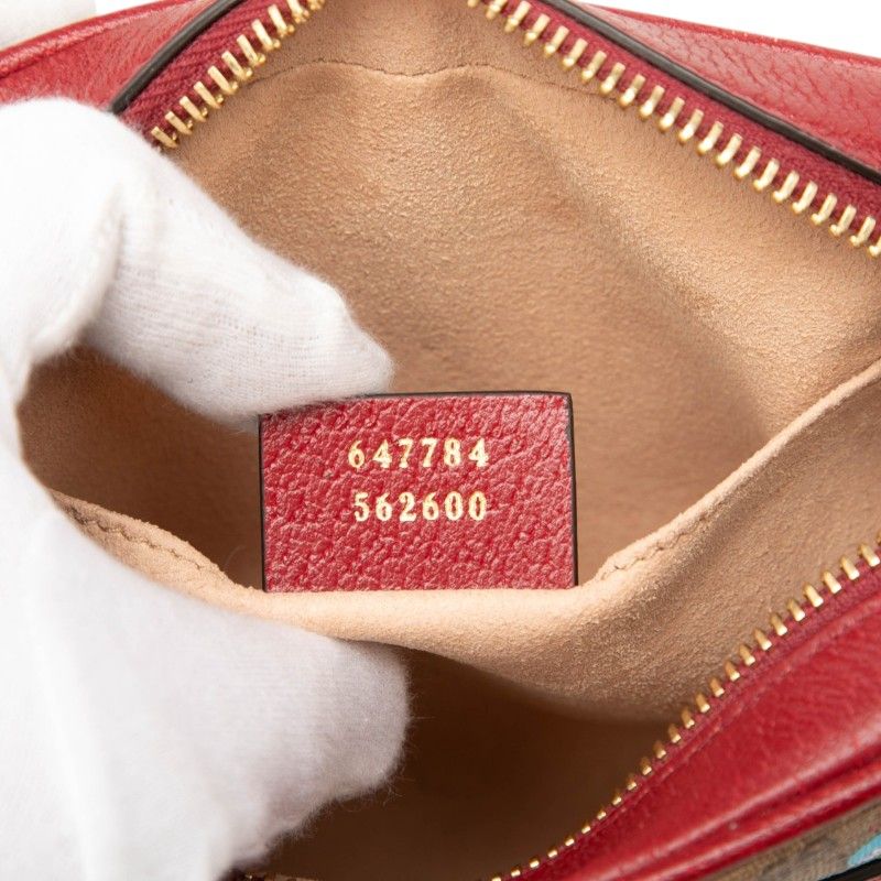 Gucci Doraemon GG Supreme Crossbody Mini Shoulder Bag Brown Bordeaux Leather — view 5