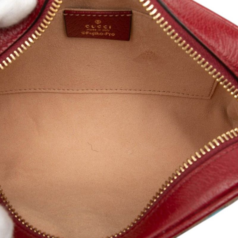 Gucci Doraemon GG Supreme Crossbody Mini Shoulder Bag Brown Bordeaux Leather — view 4