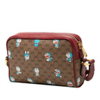 Gucci Doraemon GG Supreme Crossbody Mini Shoulder Bag Brown Bordeaux Leather — view 2