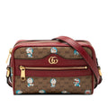 Gucci Doraemon GG Supreme Crossbody Mini Shoulder Bag Brown Bordeaux Leather