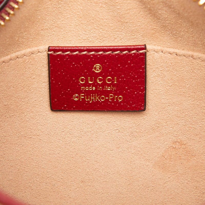 Gucci Doraemon GG Supreme Crossbody Mini Shoulder Bag Brown Bordeaux Leather — view 6