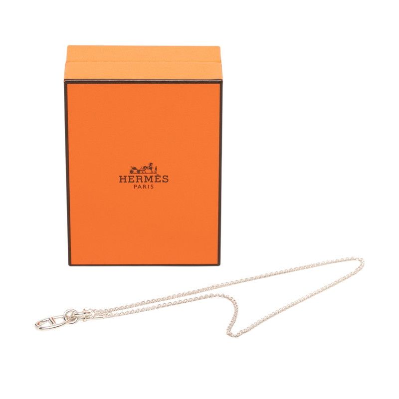 Hermes Chaine D'ancre Amulette Pendant Silver Necklace — view 6
