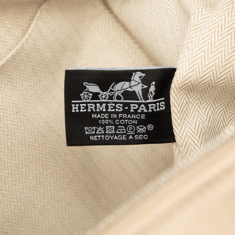 Hermes Brid-a-brac GM Handbag Pouch Beige Gray Cotton — view 5