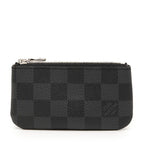 Louis Vuitton Damier Graphite Pochette Cles Coin Purse Black Leather
