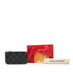 Louis Vuitton Damier Graphite Pochette Cles Coin Purse Black Leather — view 7