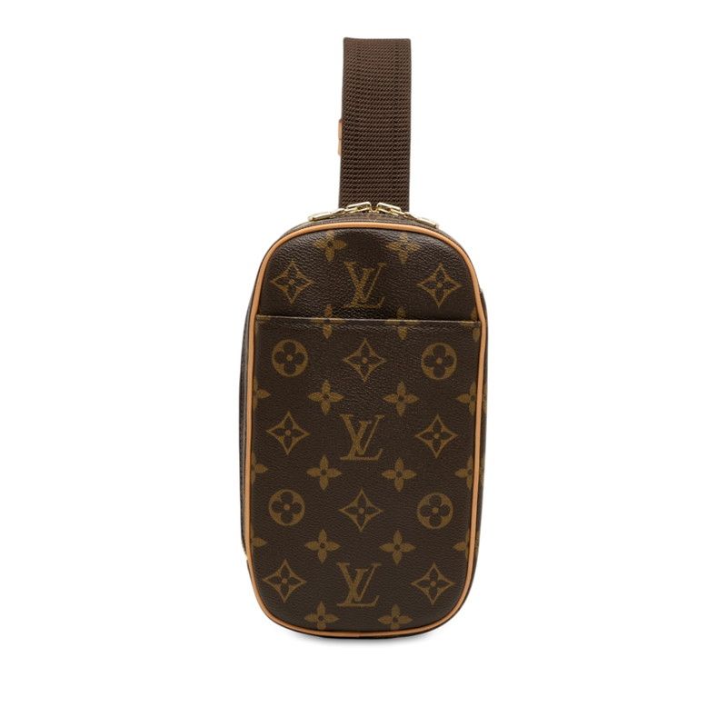 Louis Vuitton Monogram Pochette Gange Belt Bag Brown Leather