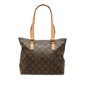 Louis Vuitton Monogram Cabas Piano Tote Shoulder Bag Brown Leather