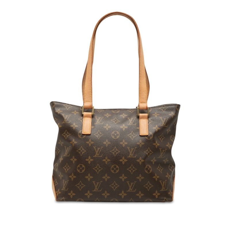 Louis Vuitton Monogram Cabas Piano Tote Shoulder Bag Brown Leather