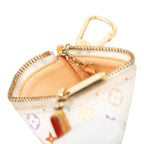 Louis Vuitton Monogram Multicolor Pochette Cles Coin Purse Blanc Leather — view 5
