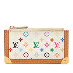 Louis Vuitton Monogram Multicolor Pochette Cles Coin Purse Blanc Leather