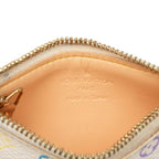Louis Vuitton Monogram Multicolor Pochette Cles Coin Purse Blanc Leather — view 6