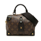 Louis Vuitton Monogram Petite Malle Souple 2-Way Shoulder Bag Brown Leather