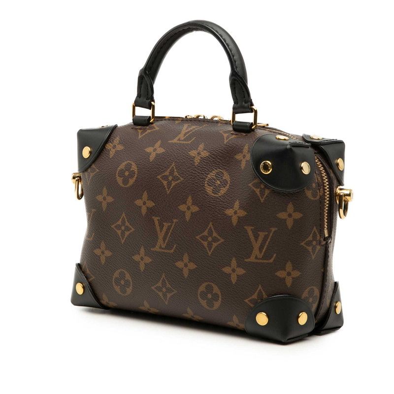 Louis Vuitton Monogram Petite Malle Souple 2-Way Shoulder Bag Brown Leather — view 2