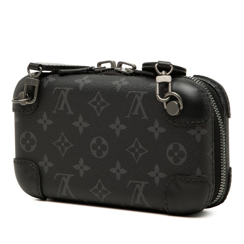 Louis Vuitton Monogram Eclipse Horizon Clutch Shoulder Bag Black Leather — view 2