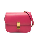 Celine Classic Box Shoulder Bag Pink Leather